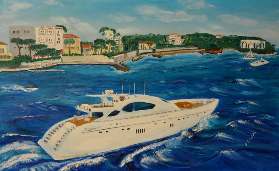 Ölgemälde "Mangusta Yacht" Art BF
