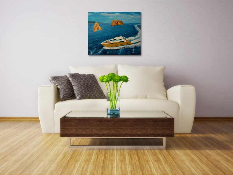 Ölgemälde Yacht gleitet am Unglück vorbei by Art BF